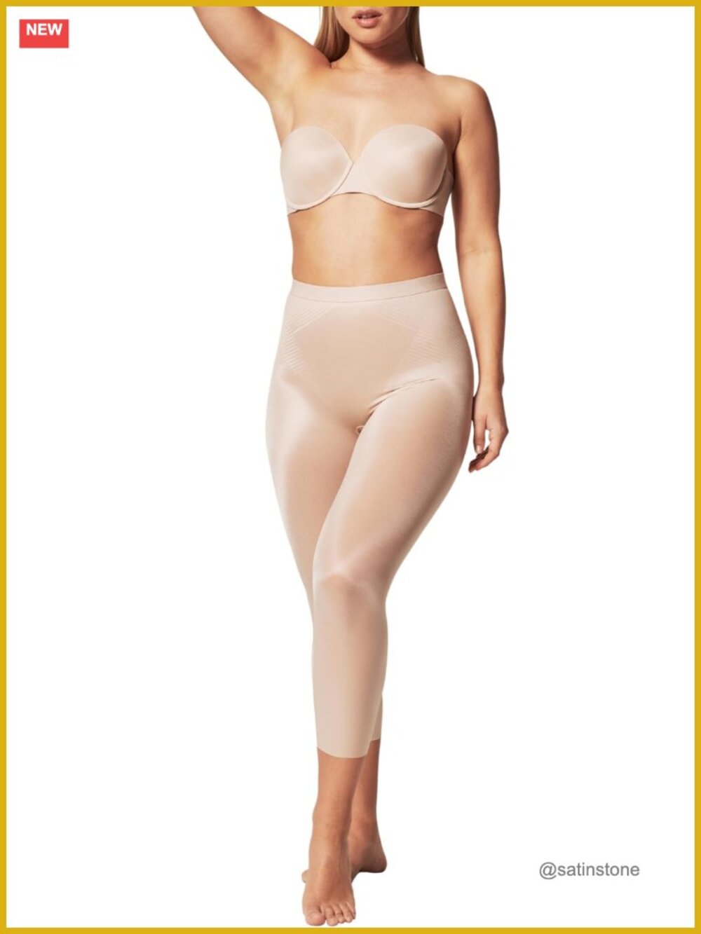 Invisible Capri Bodysuit, 3-Level Compression Leggings, Moisture-Wicking, No VPL